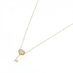 K18YG Mặt Dây Chuyền Hình Tim × Chìa Khóa Đính Kim Cương 0.07CT - Hàng hiệu Chính Hãng 860130