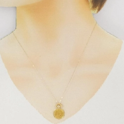 K18YG(枠) Dây chuyền đồng xu kim cương 0.01CT - Hàng hiệu Authentic 858760