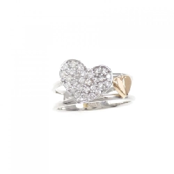 Nhẫn kim cương pavé hình trái tim K18WG/K18PG 0.25CT 672731