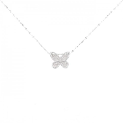 K18WG Bướm Kim Cương Dây Chuyền 0.01CT - Hàng hiệu Chính hãng