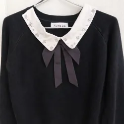 Áo len thời trang freesize nơ đen hàng mới mặc 1 lần