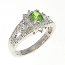 Nhẫn Đá Garnet Demantoid PT900 0.37CT