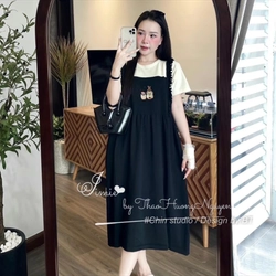 [ Bộ Đũi Cổ Vuông Ren ] Set Đồ Bộ Mặc Cả Bầu Và Sau Sinh bộ 2 công dụng Váy Bầu Đầm Bầu