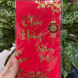 🌟 Tệp 6 cái Lì xì giấy NHUNG mạ nhũ vàng, chữ in nổi 
♥️  49438