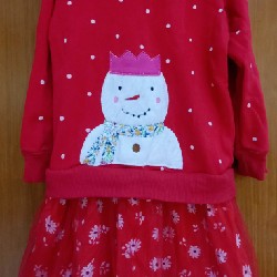 Áo váy nỉ Giáng Sinh cho bé gái