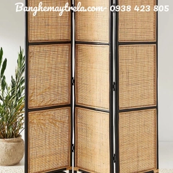 Bình phong mây khung đen kết hợp lưới 499684