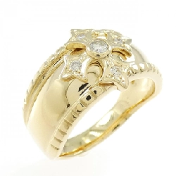 【Sản phẩm mới】Nhẫn kim cương K18YG hình chữ thập 0.20CT