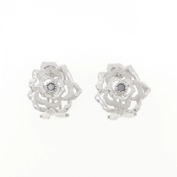 K18WG Hoa Hồng Bông Tai/Khuyên Tai Kim Cương 0.14CT - Hàng hiệu Chính hãng