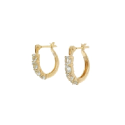 K18YG Aquamarine Bông tai - Hàng hiệu Chính hãng