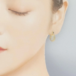 K18YG Đá mặt trăng Bông tai - Hàng hiệu Chính hãng 861950