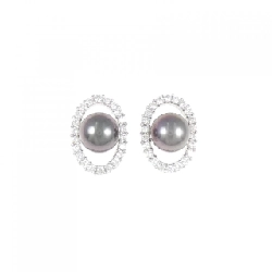 Bông tai ngọc trai đen K18WG 8.4mm - Hàng hiệu Chính hãng