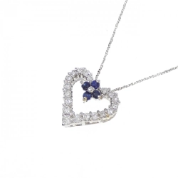 K18WG/K10WG Dây chuyền hình trái tim Sapphire - Hàng hiệu Chính hãng 856528