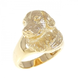 Nhẫn kim cương K18YG hình chó 0.02CT