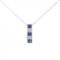 Dây chuyền Sapphire PT900/PT850 0.90CT - Hàng hiệu Chính hãng