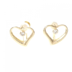 K18YG Bông tai kim cương hình trái tim - Hàng hiệu Chính hãng