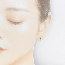 K18YG Heart Blue Topaz Earrings - Hàng hiệu Authentic 871113