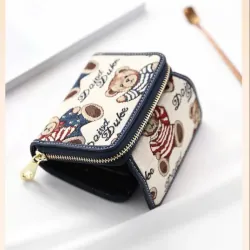 Ví Nữ Ngắn Gập Gọn Ví Đựng Thẻ Đa Năng In Hình Gấu Dễ Thương 574772
