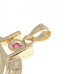 K18YG(khung) Mặt dây chuyền đồng xu ruby 0.06CT - Hàng hiệu Authentic 865172