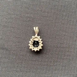 Mặt bạc đá Saphire xanh đậm 