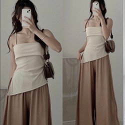 Quần ống rộng bay nâu be tiểu thư ulzzang freesize 82830