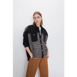 Áo khoác Jean phối tweed zara size M 46-68kg ảnh thật  386628