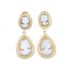 Bông tai Shell Cameo 750YG - Hàng hiệu Authentic