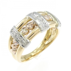 Nhẫn kim cương K18YG/PT900/K18PG 0.09CT