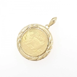 K18YG(枠) Đồng xu Mặt dây chuyền - Hàng hiệu Chính hãng 863022