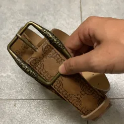 Dây nịt vintage nâu da bò khắc họa tiết bản to 3,6cm (giao động từ 3.5 đến 3,7) 931623