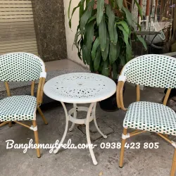 Ghế cafe nhựa giả mây khung nhôm 589056