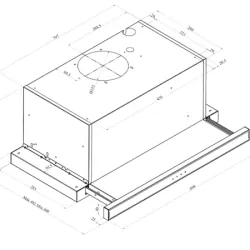Máy Hút Mùi Âm Tủ 3AF3-942X Mặt Kính Đen Viền Inox - Điểm Nhấn Hiện Đại Cho Tủ Bếp Lớn! 591914
