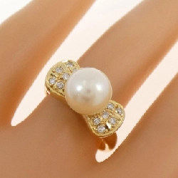 Nhẫn ngọc trai Akoya K18YG hình ruy băng 8.1mm 669013