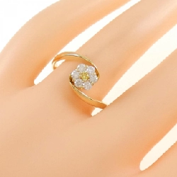 Nhẫn kim cương K18YG hoa 0.030CT 671102