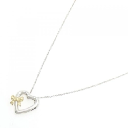 Tiffany 925/750YG Dây chuyền hình trái tim và ruy băng - Hàng hiệu Chính hãng 844672