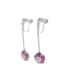 K14WG Hoa Hồng Ruby Bông Tai 2.30CT - Hàng hiệu Chính hãng 872257