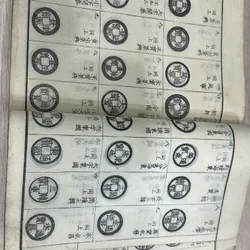 Sách cổ viết về các loại tiền xu.  607375