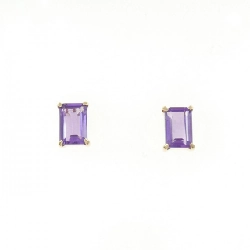 K18YG Amethyst Bông tai 0.80CT - Hàng hiệu Chính hãng