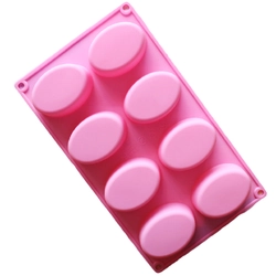 Khuôn silicon làm bánh, rau câu 8 hình Oval - Mã số 1052 336167