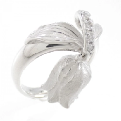 Nhẫn kim cương hoa K18WG 0.08CT