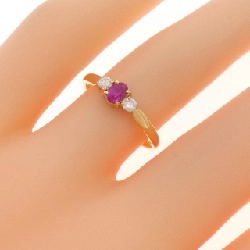 Nhẫn Ruby tổng hợp K18YG - Hàng hiệu Authentic 849644