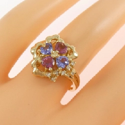 Nhẫn đá màu hoa K18YG 667469