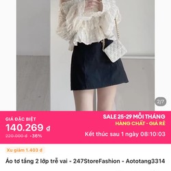 Áo hở vai màu kem freesize mới 71809