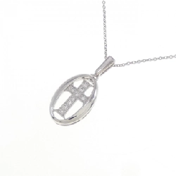 K18WG Dây chuyền kim cương chéo 0.06CT - Hàng hiệu Chính hãng 861750