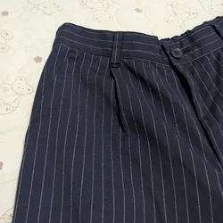 Quần tây ống rộng màu xanh than đậm kẻ sọc 98% 605639