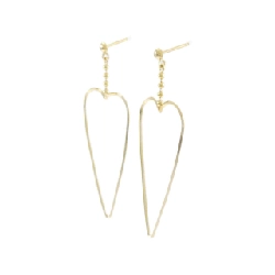 K18YG Bông tai hình trái tim - Hàng hiệu Chính hãng 870730