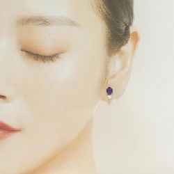 K18YG Amethyst Bông tai 1.57CT - Hàng hiệu Chính hãng 871418