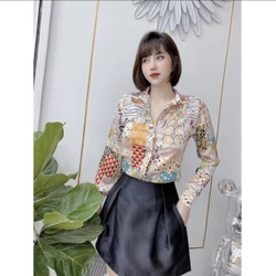 Áo sơ mi hoạ tiết size L đã mặc 2 lần