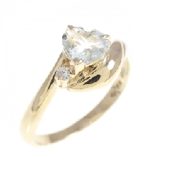 Nhẫn Aquamarine K9YG Heart