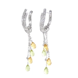 K18WG Đá màu Bông tai - Hàng hiệu Chính hãng 868961