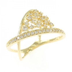 Nhẫn kim cương K18YG 0.38CT